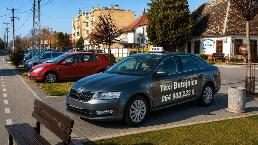 Taxi Batajnica – moderno taksi vozilo na parkingu u Batajnici, brz i pouzdan prevoz putnika